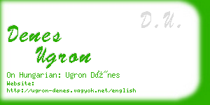 denes ugron business card